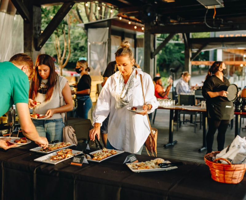 Hosting a private event on the patio at Wye Hill Brewing in Downtown Raleigh
